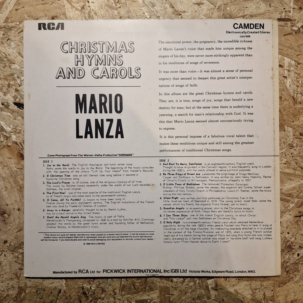 Mario Lanza – Christmas Hymns And Carols (1969 UK Reissue)