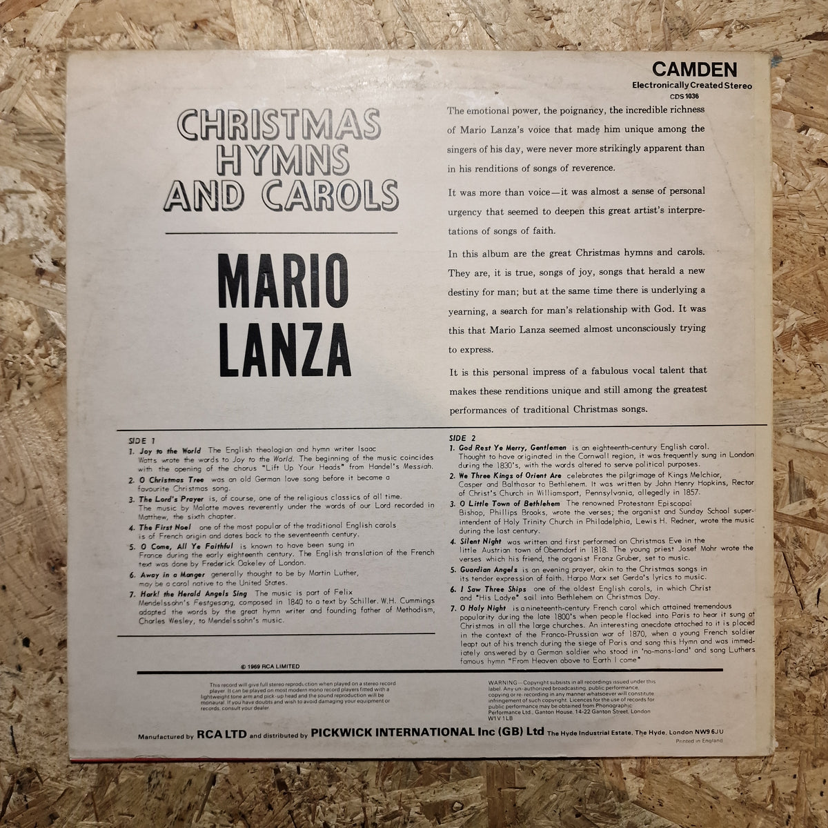 Mario Lanza – Christmas Hymns & Carols (UK Reissue)