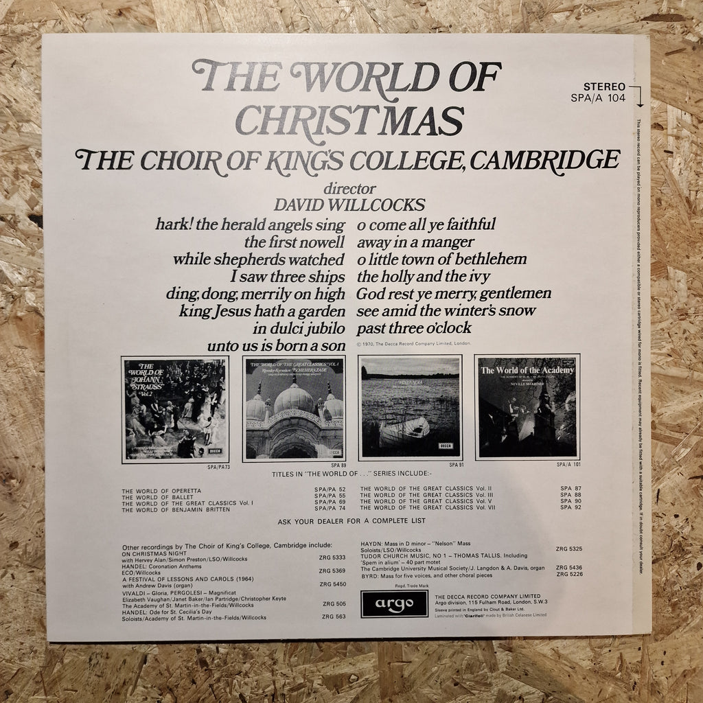 The Choir Of King's College, Cambridge Director David Willcocks – The World Of Christmas