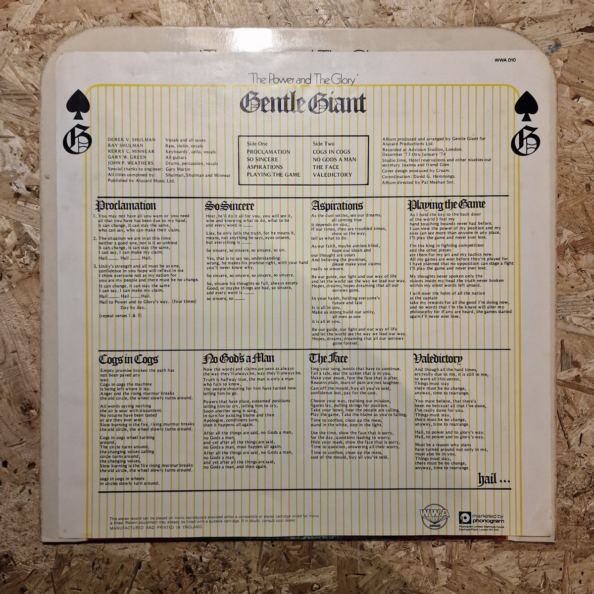 Gentle Giant ‎– The Power And The Glory