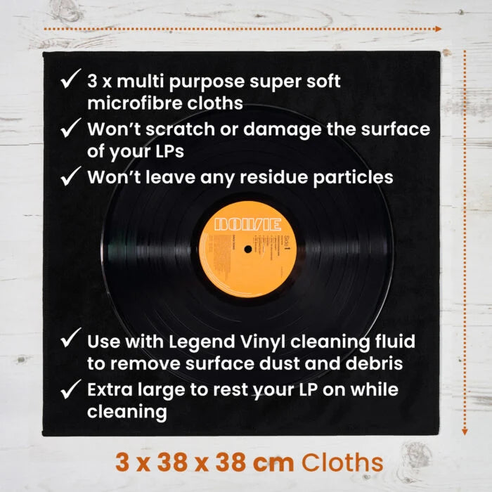 Pack of 3 Premium 400gsm Lint-Free Vinyl Cleaning Cloths