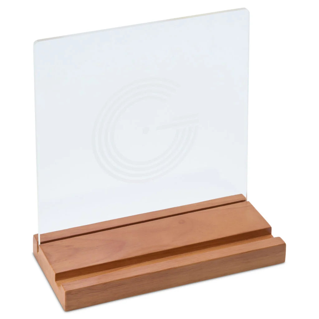 "Now Playing" Vinyl Record Display Stand – Vintage Oak
