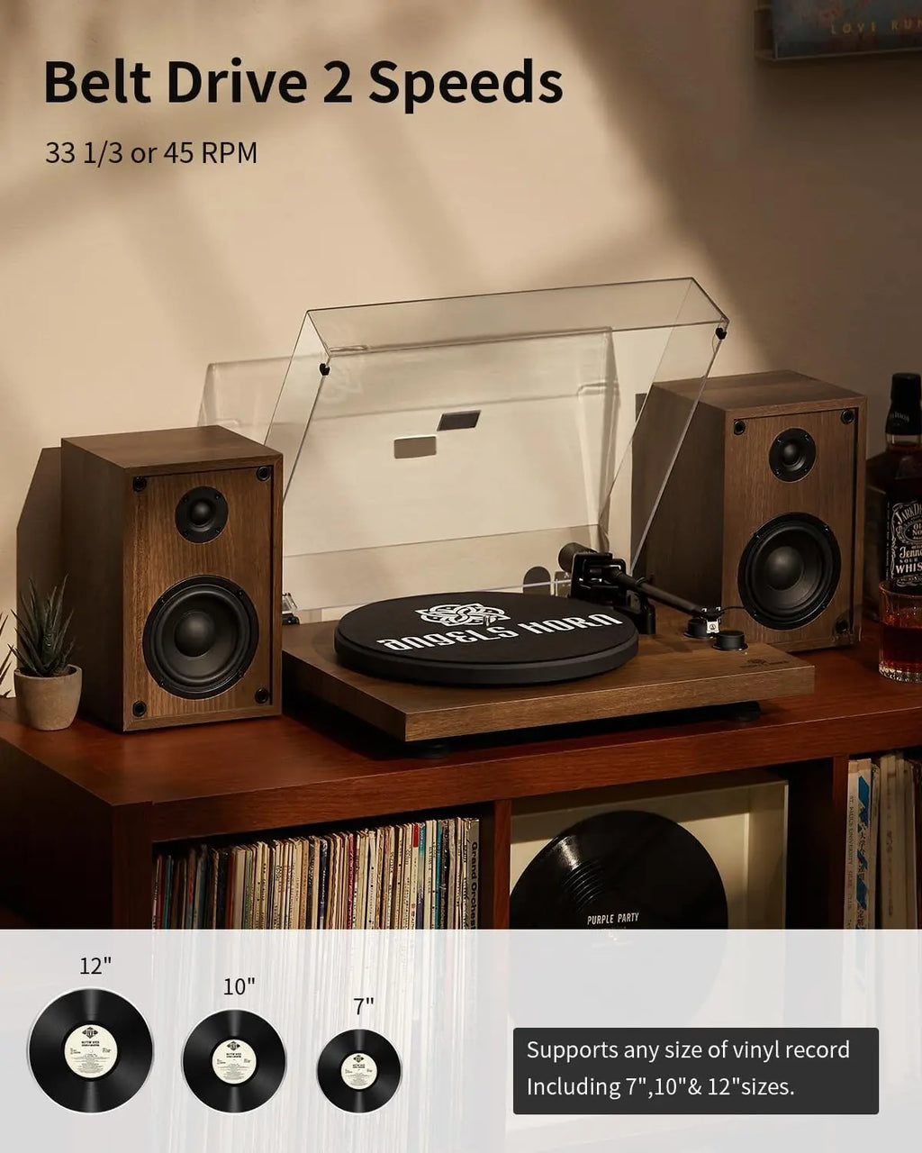 Angels Horn - Turntable + Bookshelf Speakers