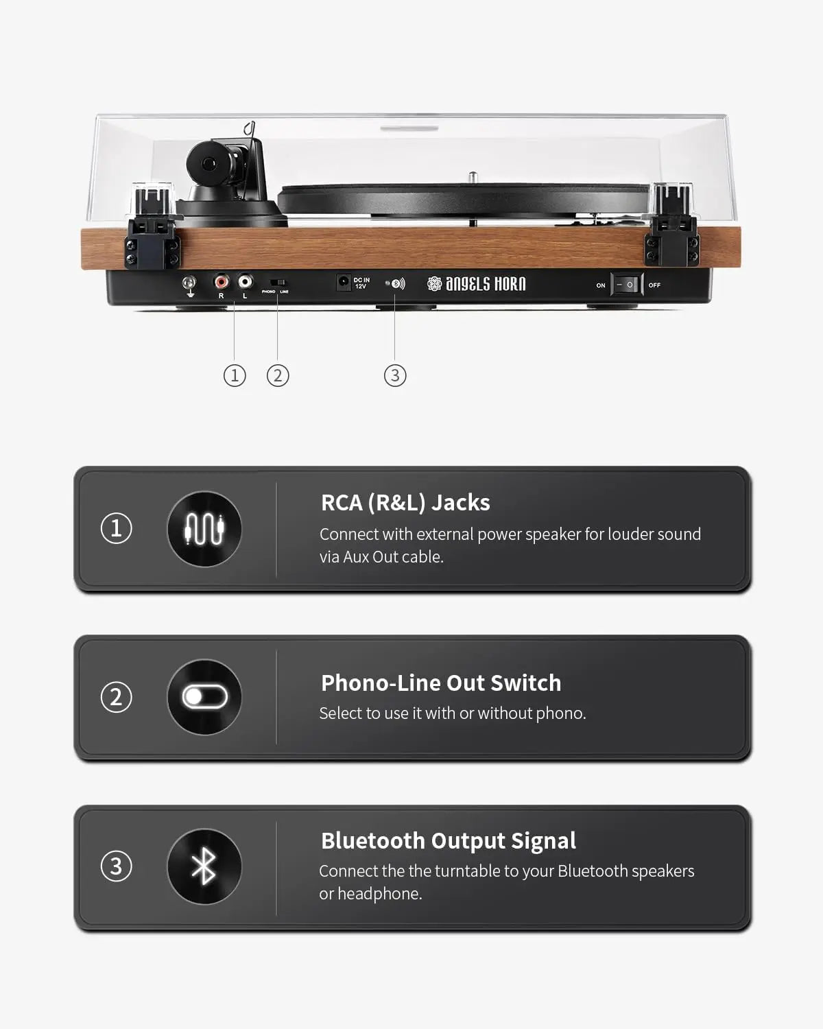 Angels Horn - Turntable with Bluetooth