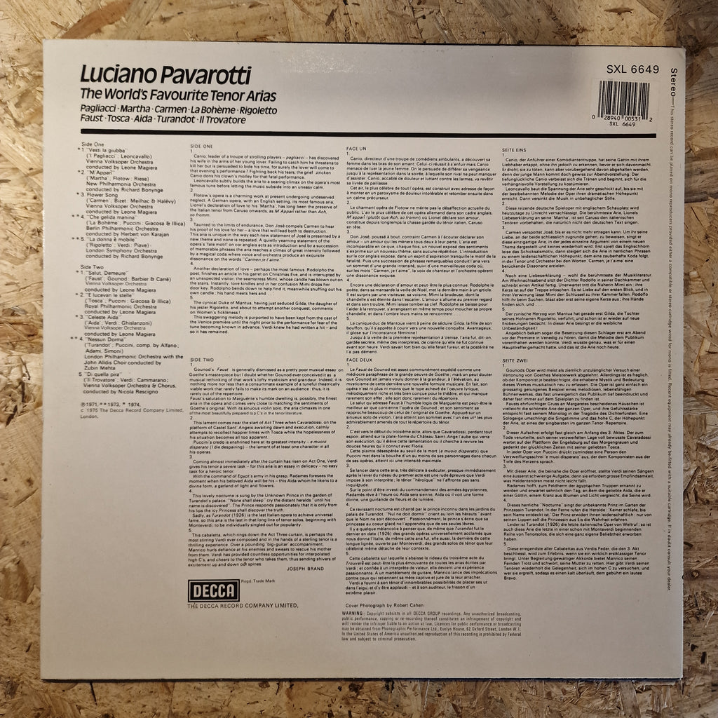 Luciano Pavarotti – The World's Favourite Tenor Arias