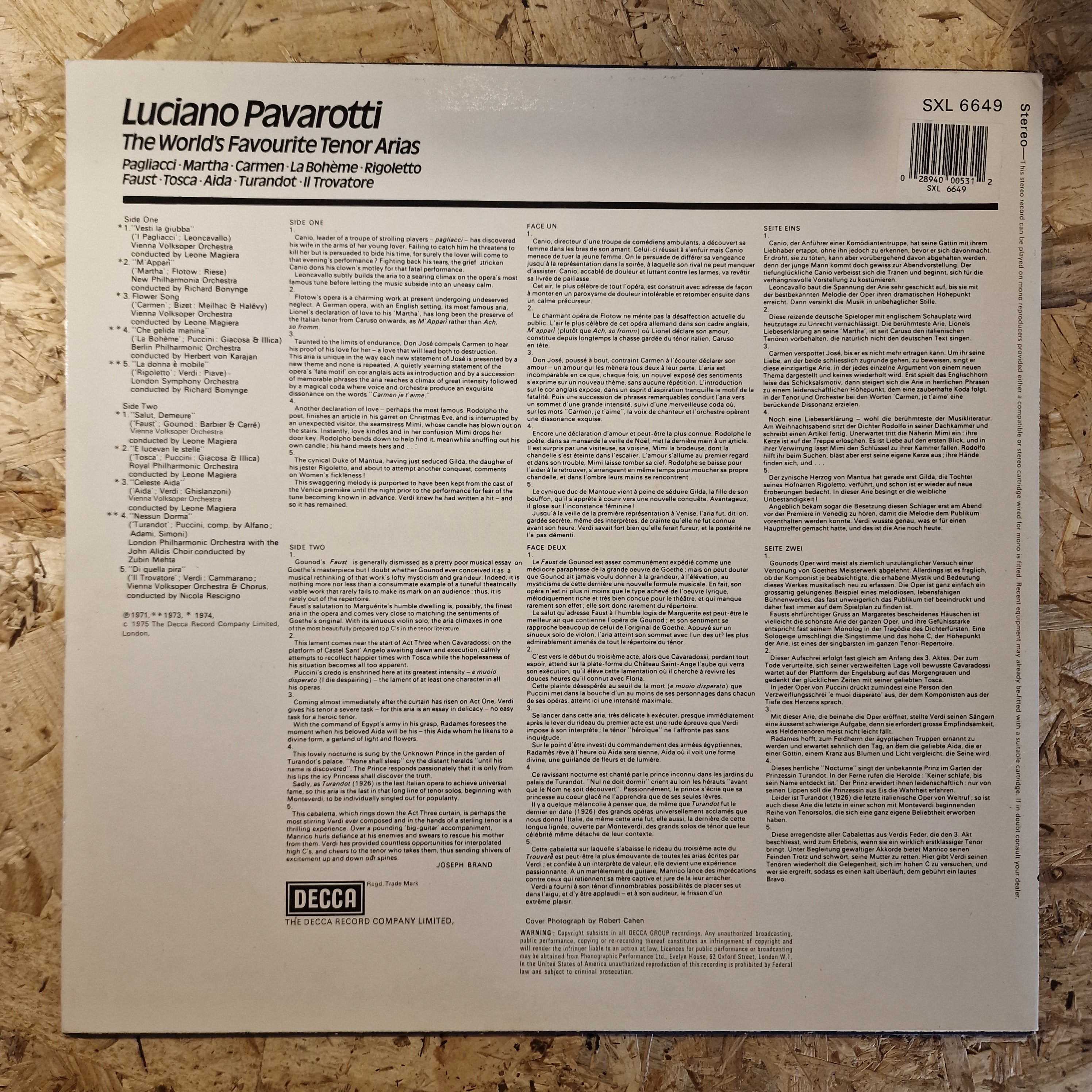 Luciano Pavarotti – The World's Favourite Tenor Arias