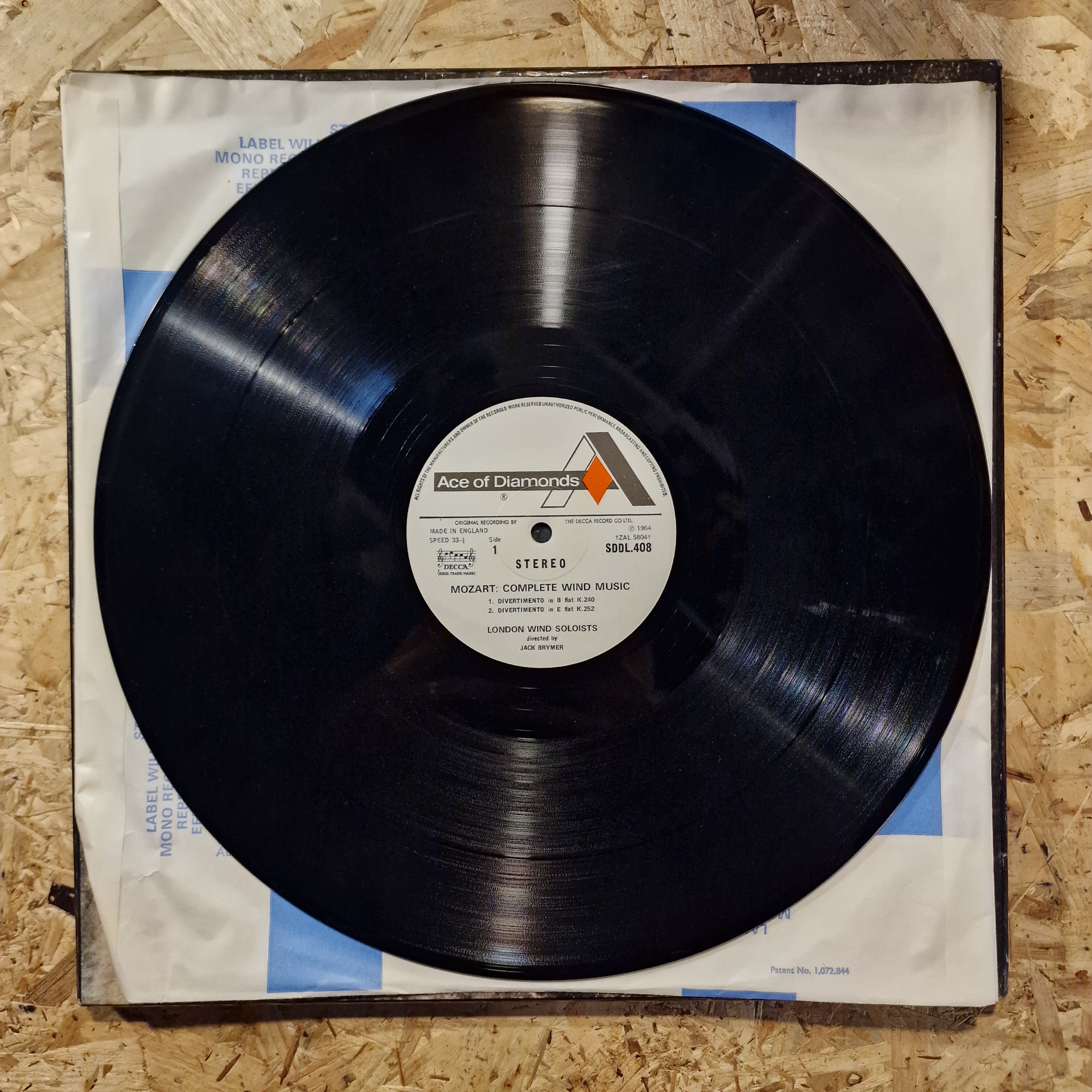 Wolfgang Amadeus Mozart, Jack Brymer, London Wind Soloists – Complete Wind Music 1973 UK Press