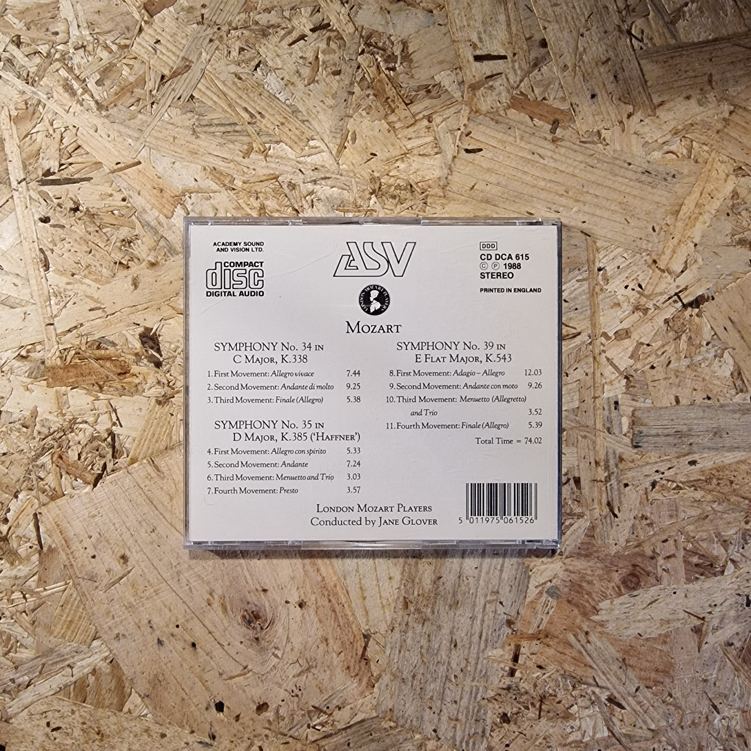 Mozart - London Mozart Players, Jane Glover – Symphonies 34, 35 & 39