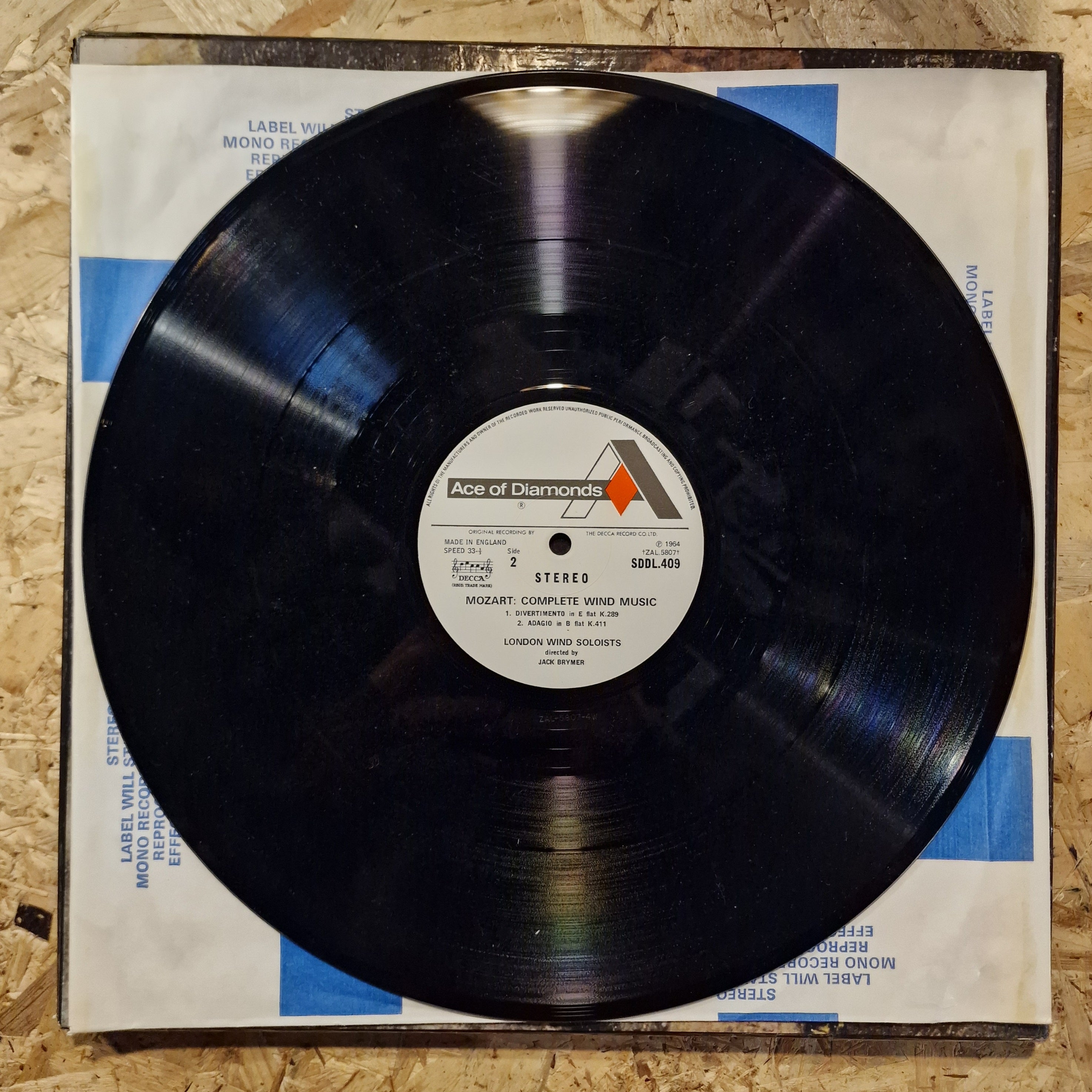Wolfgang Amadeus Mozart, Jack Brymer, London Wind Soloists – Complete Wind Music 1973 UK Press
