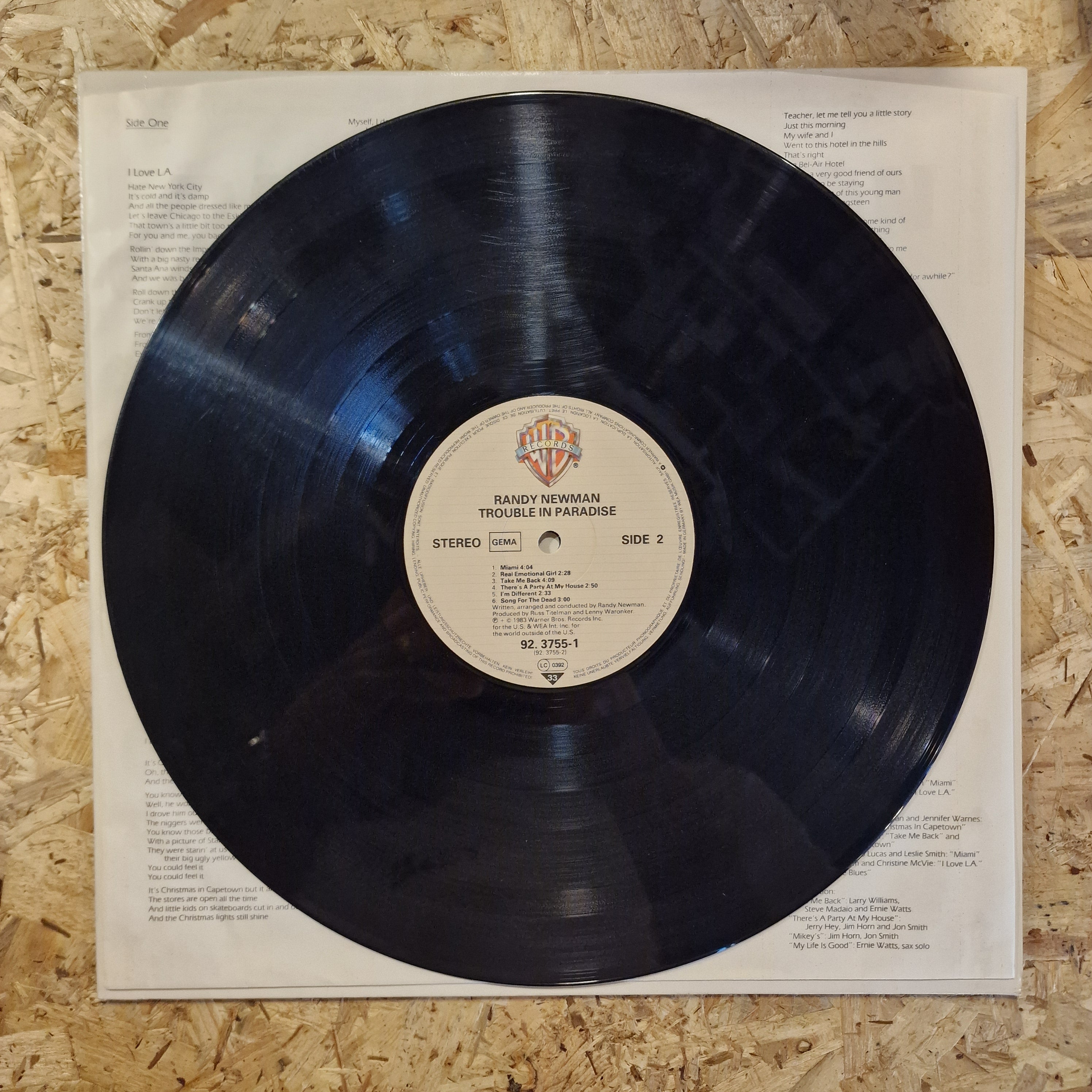 Randy Newman - Trouble in Paradise 1983 European Press