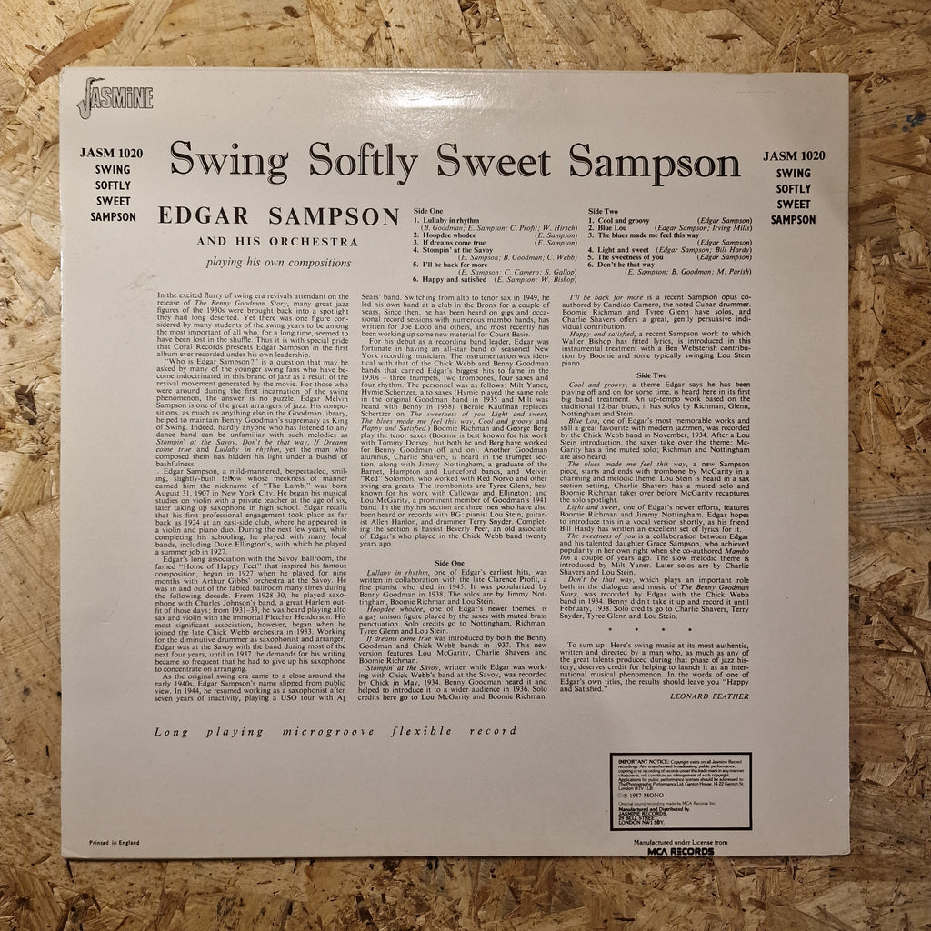 Edgar Sampson And His Orchestra – Swing Softly Sweet Sampson