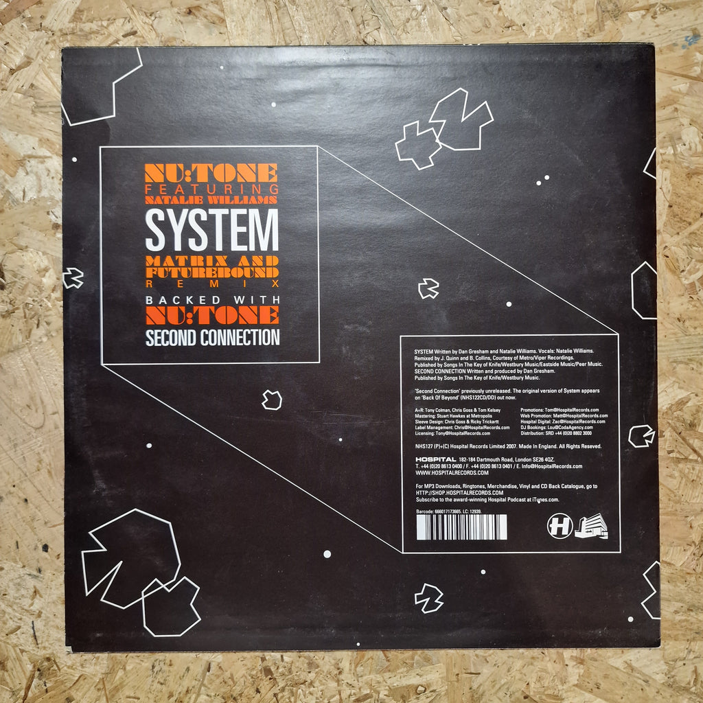 Nu Tone Featuring Natalie Williams – System (Matrix And Futurebound Remix) Backed With Second Connection