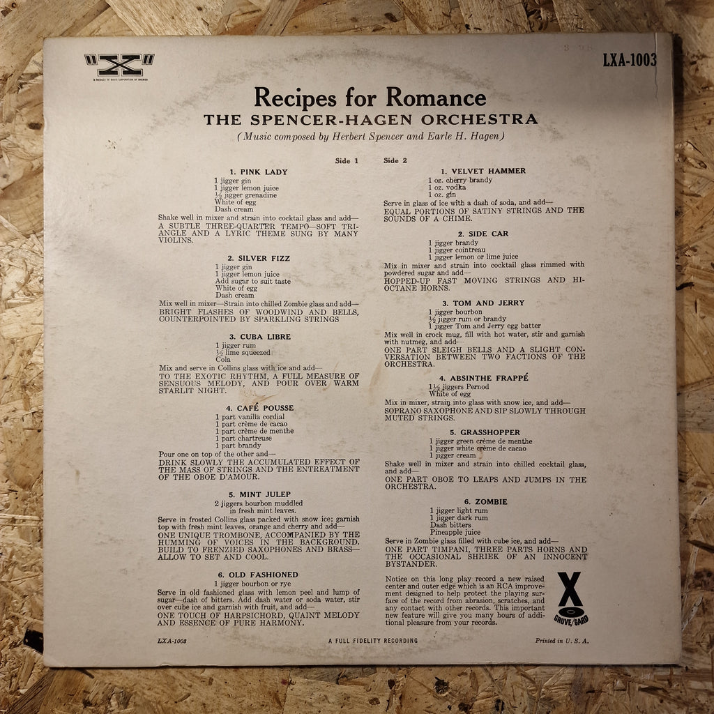 The Spencer-Hagen Orchestra – Recipes For Romance
