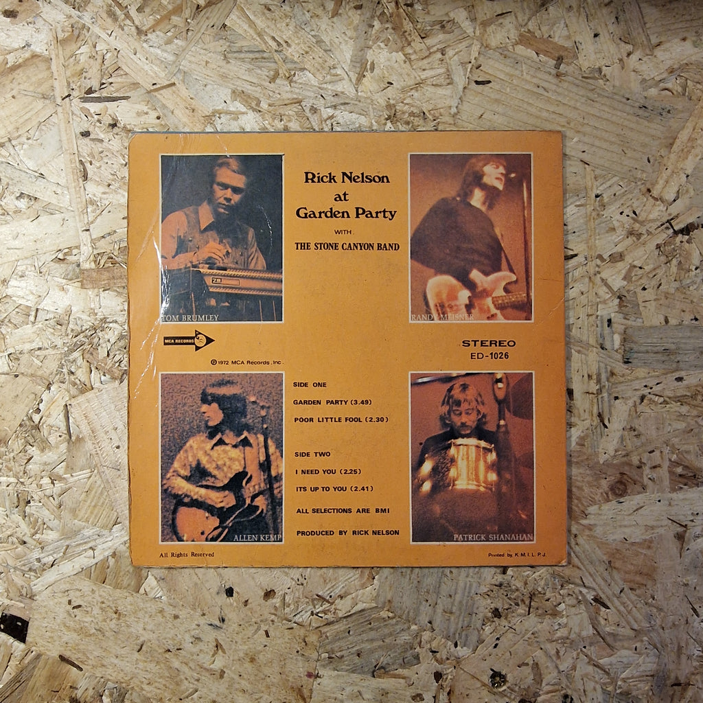 Rick Nelson ‎– Rick Nelson At Garden Party 7" Single