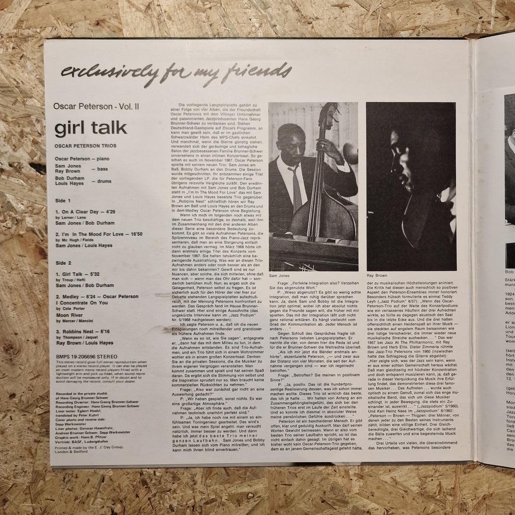 Oscar Peterson – Vol. II Girl Talk