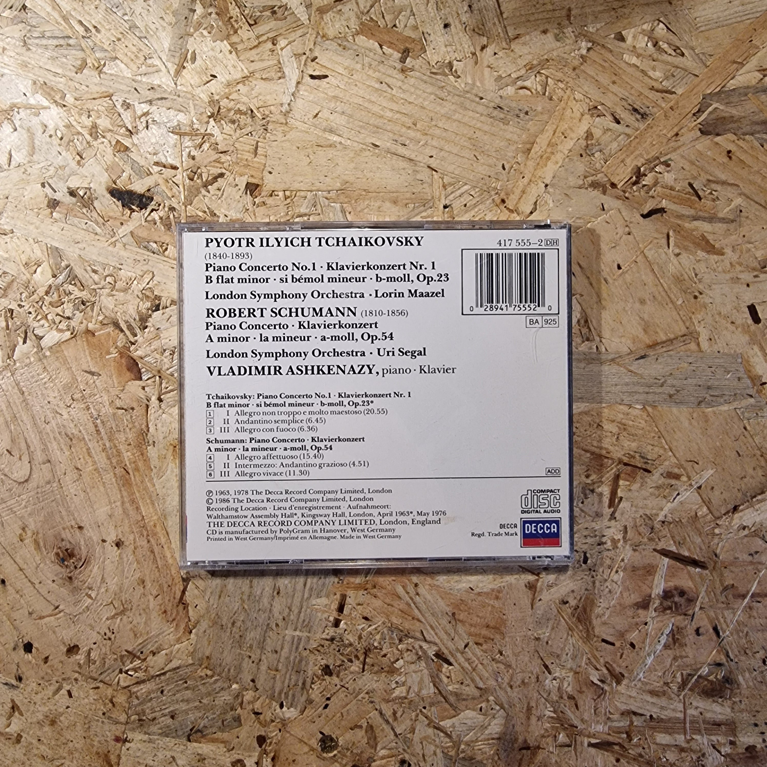 Tchaikovsky / Schumann - Vladimir Ashkenazy, London Symphony Orchestra, Lorin Maazel, Uri Segal – Piano Concertos