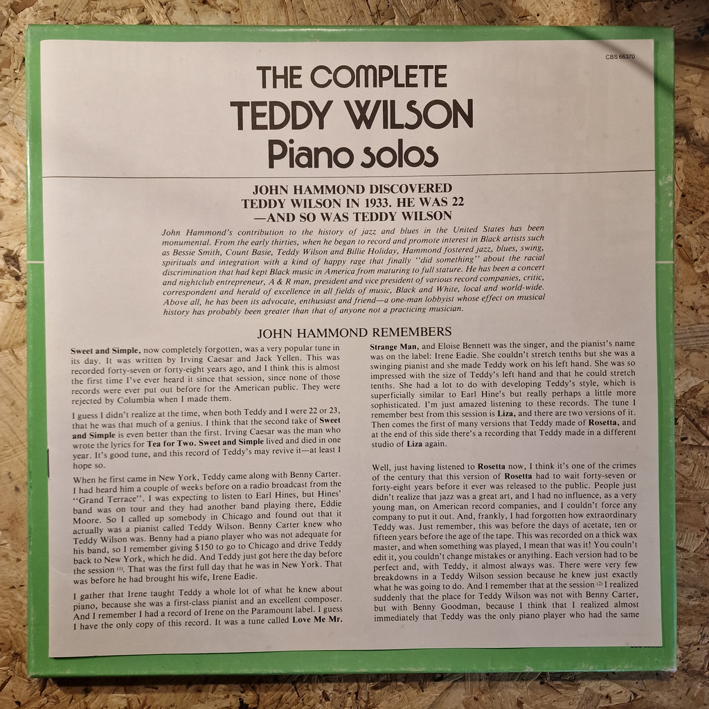 Teddy Wilson – The Complete Teddy Wilson Piano Solos