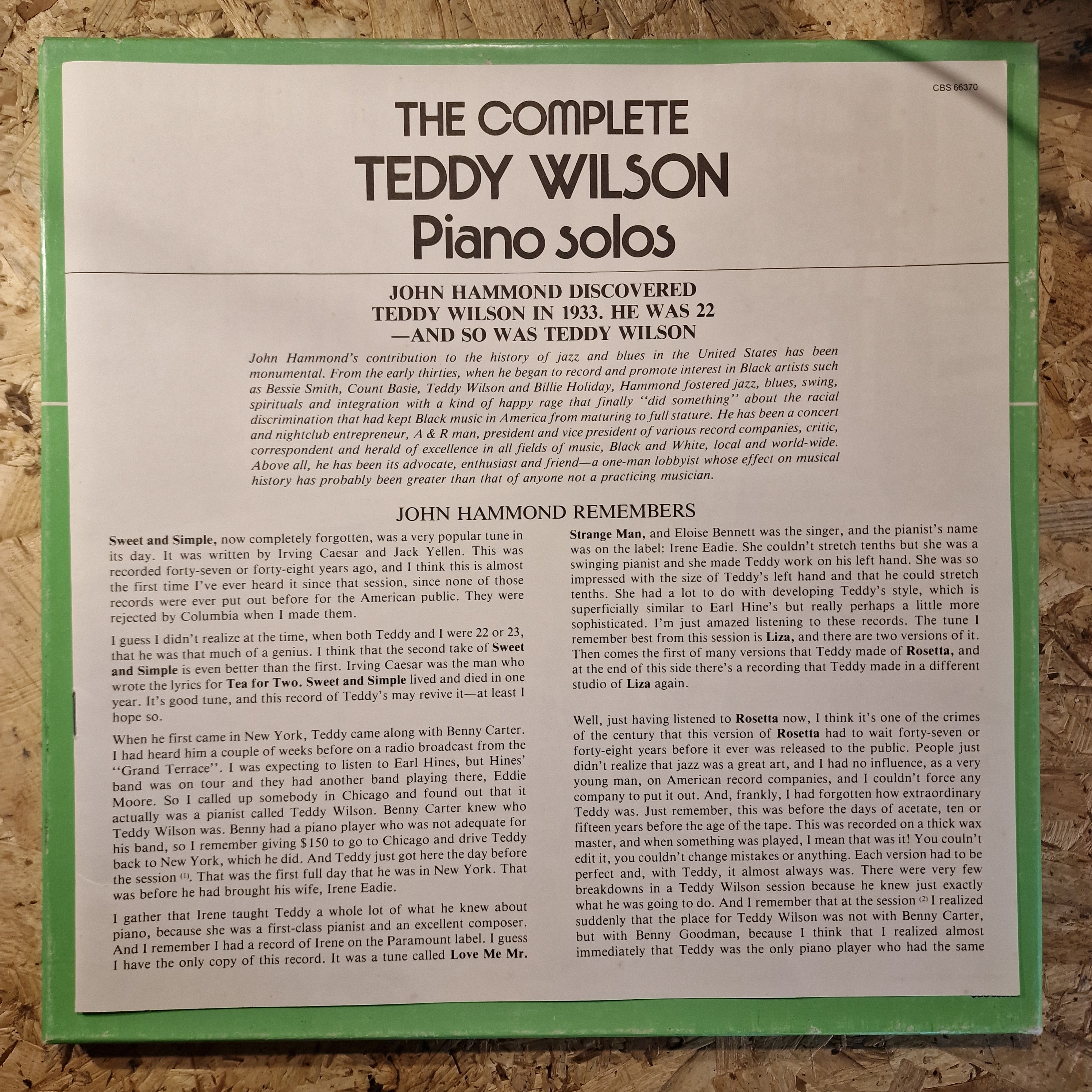 Teddy Wilson – The Complete Teddy Wilson Piano Solos