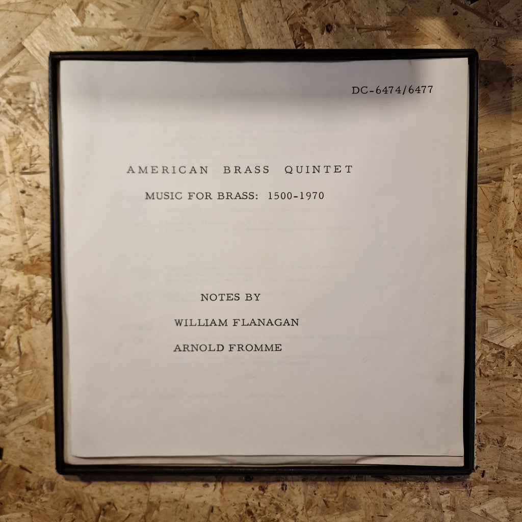 American Brass Quintet – Music For Brass: 1500-1970 1969 US Press