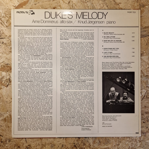 Arne Domnérus, Knud Jørgensen ‎– Duke's Melody