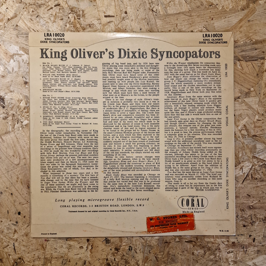 King Oliver And His Dixie Syncopators ‎– King Oliver And His Dixie Syncopators