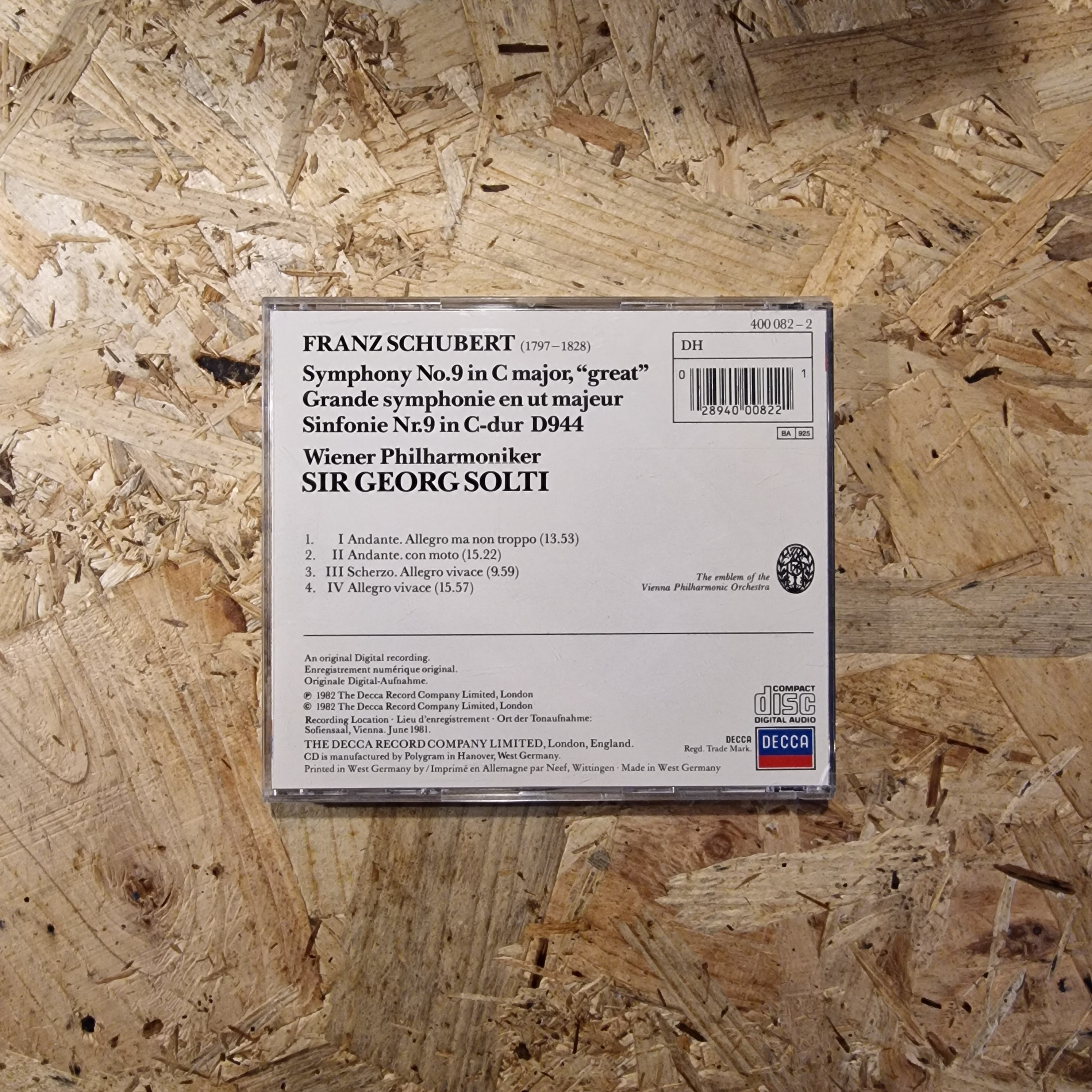 Schubert, Sir Georg Solti, Wiener Philharmoniker – Symphony No. 9