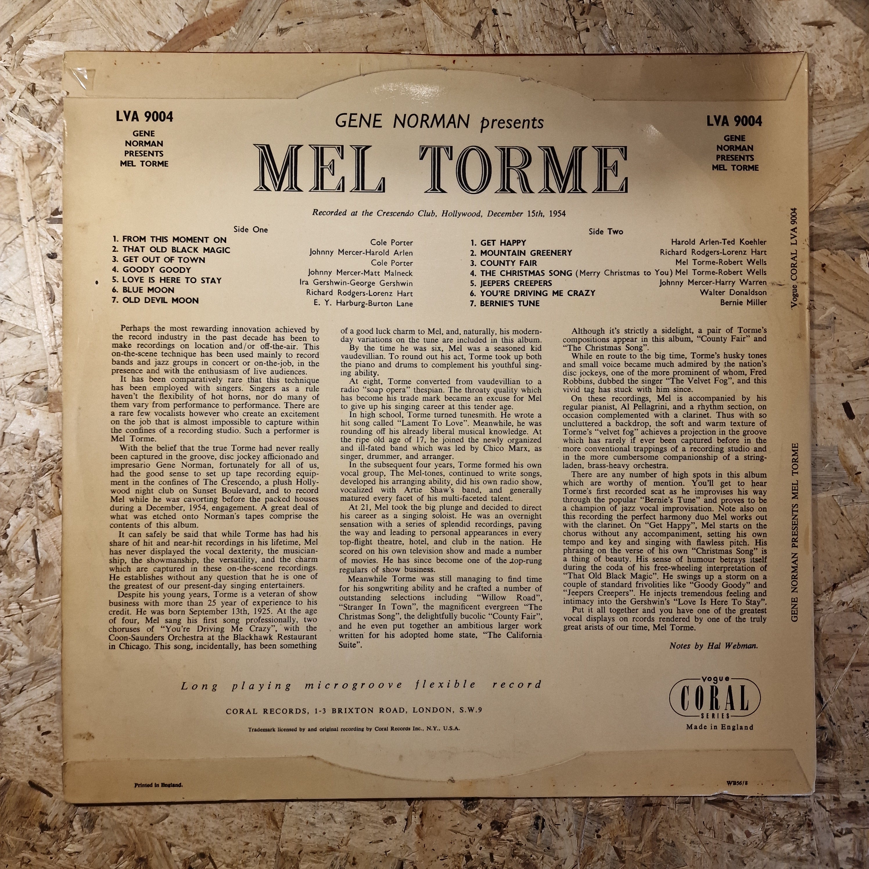 Gene Norman Presents Mel Tormé – At The Crescendo