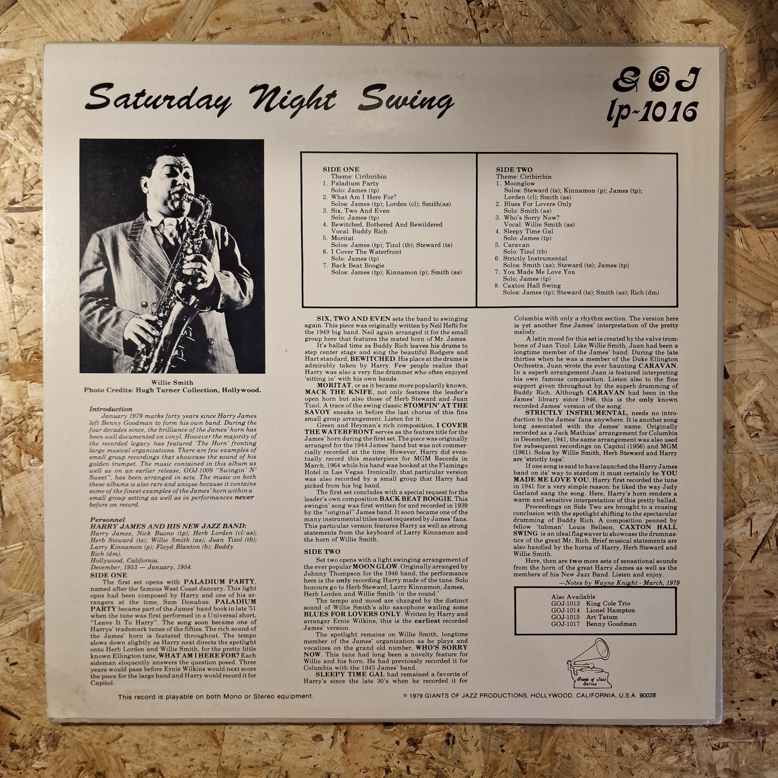 The Great Harry James Jazz Octet – Saturday Night Swing