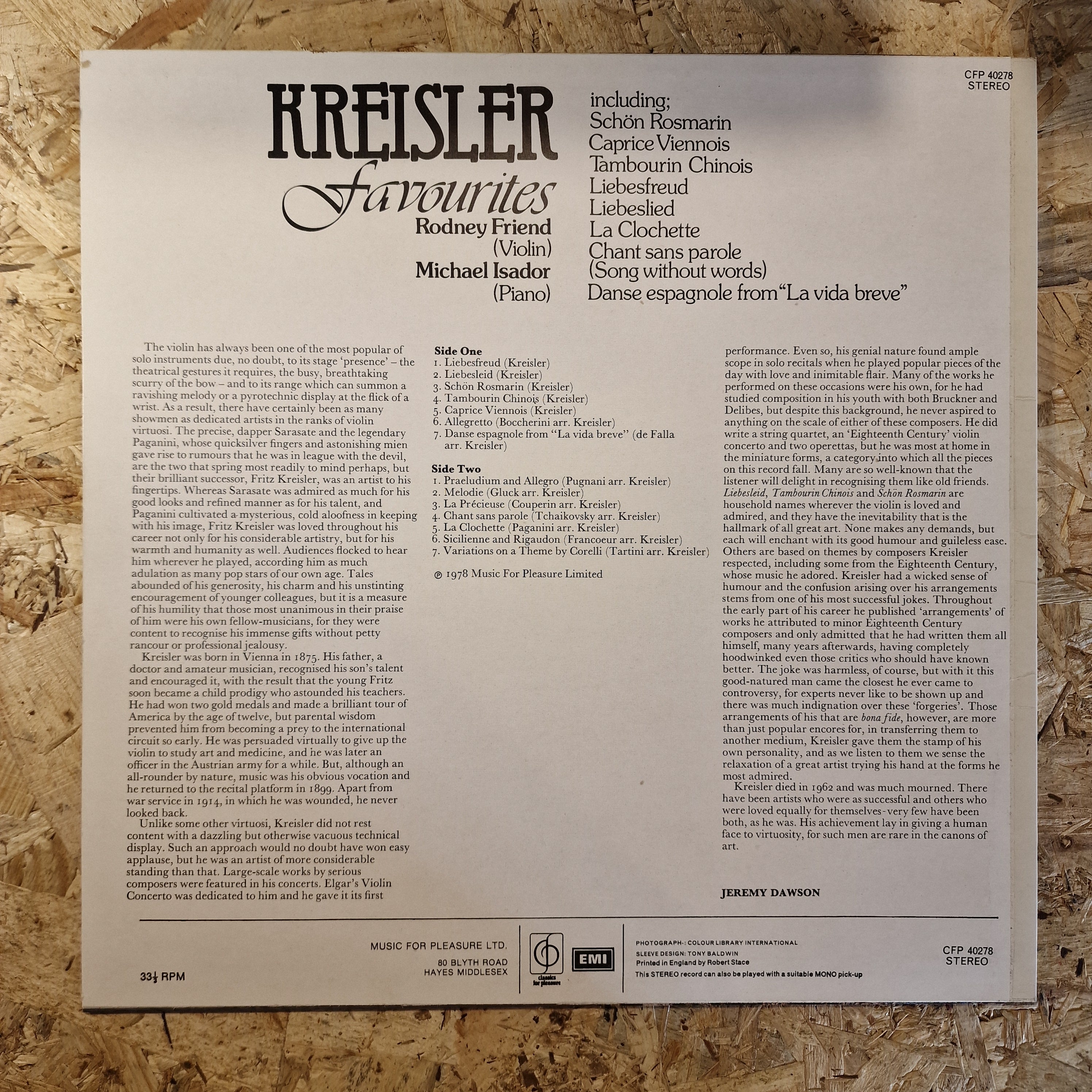 Rodney Friend, Michael Isador – Kreisler Favourites