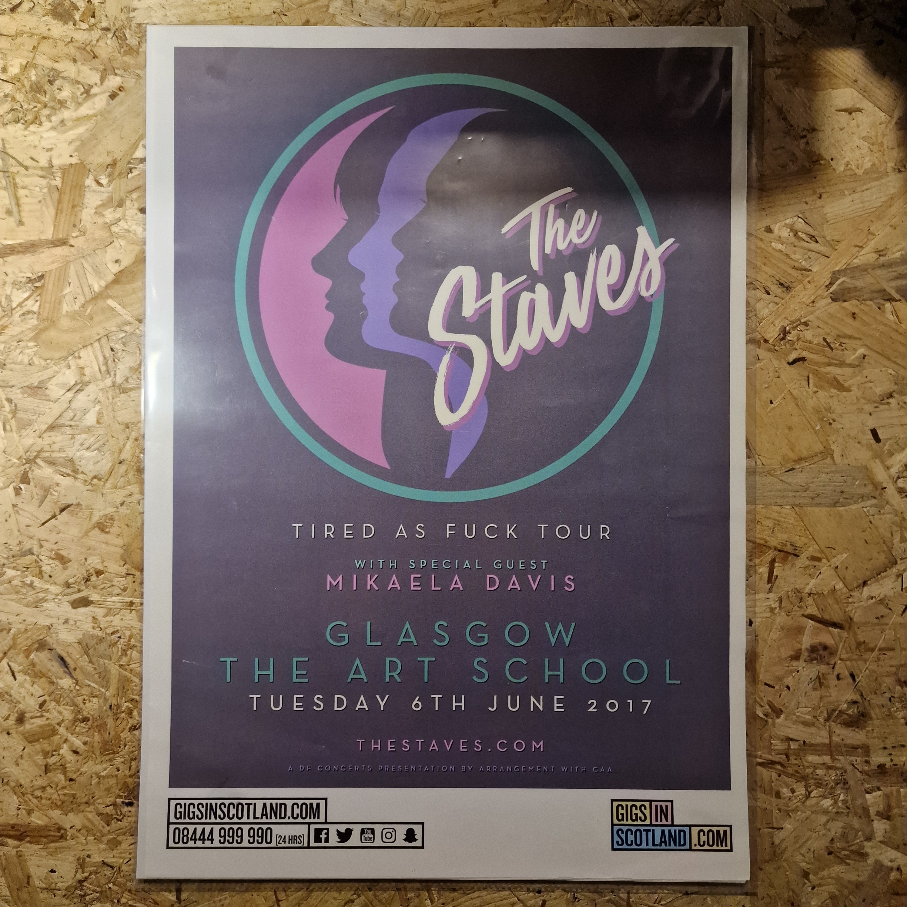 The Staves - Tired as F*ck Tour Poster 2017 (A3)