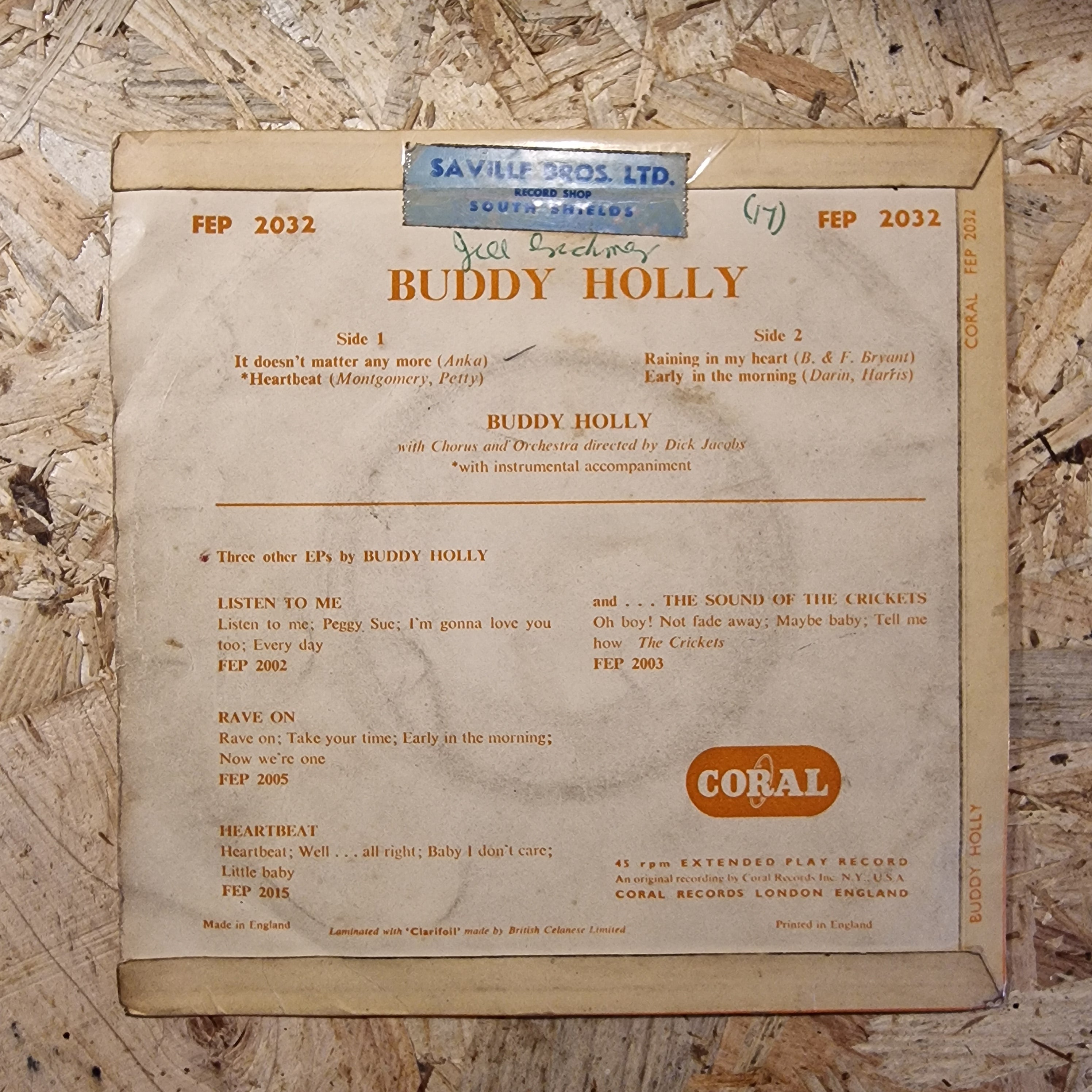 Buddy Holly – Buddy Holly 1963 UK Press 7" EP