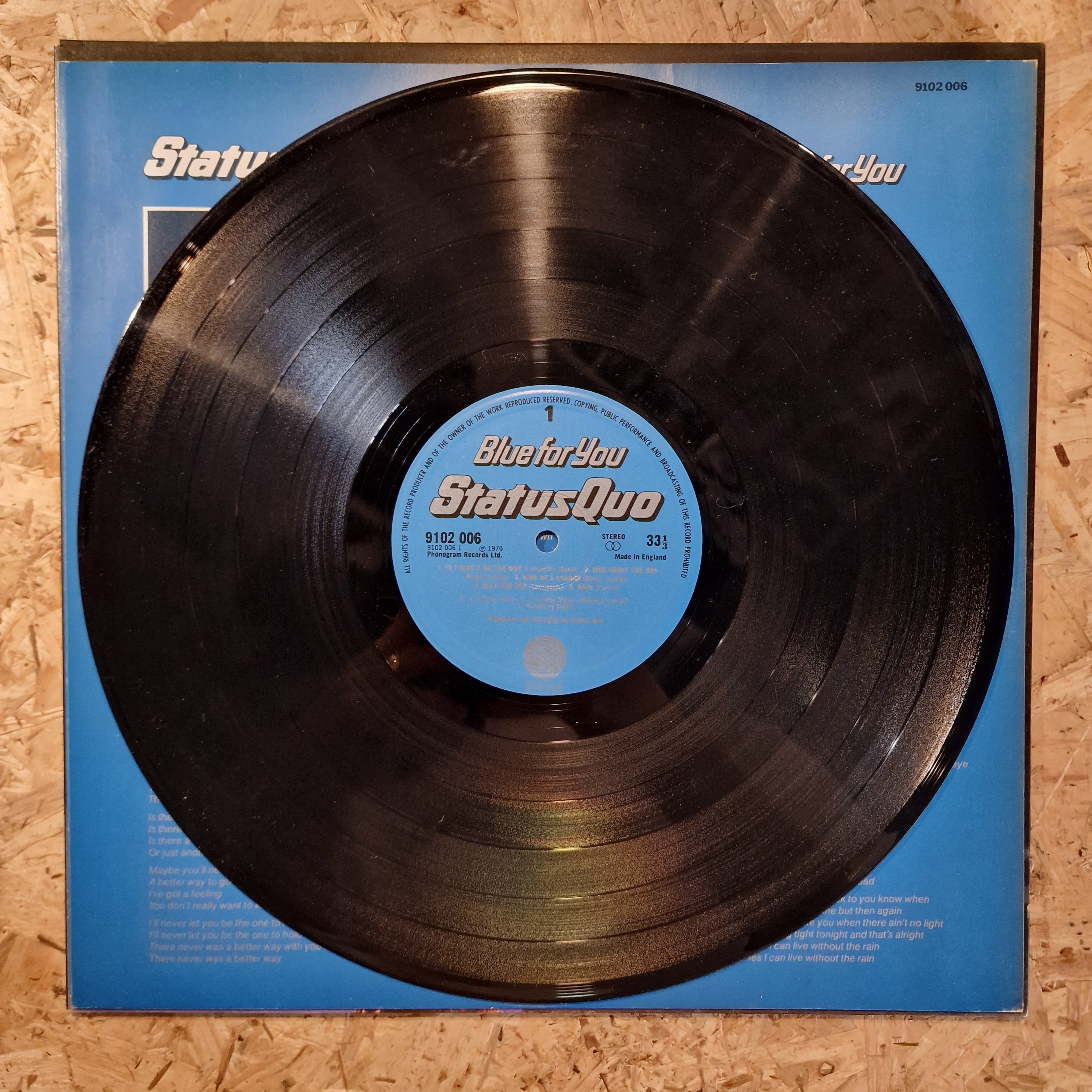Status Quo – Blue For You 1976 UK Press