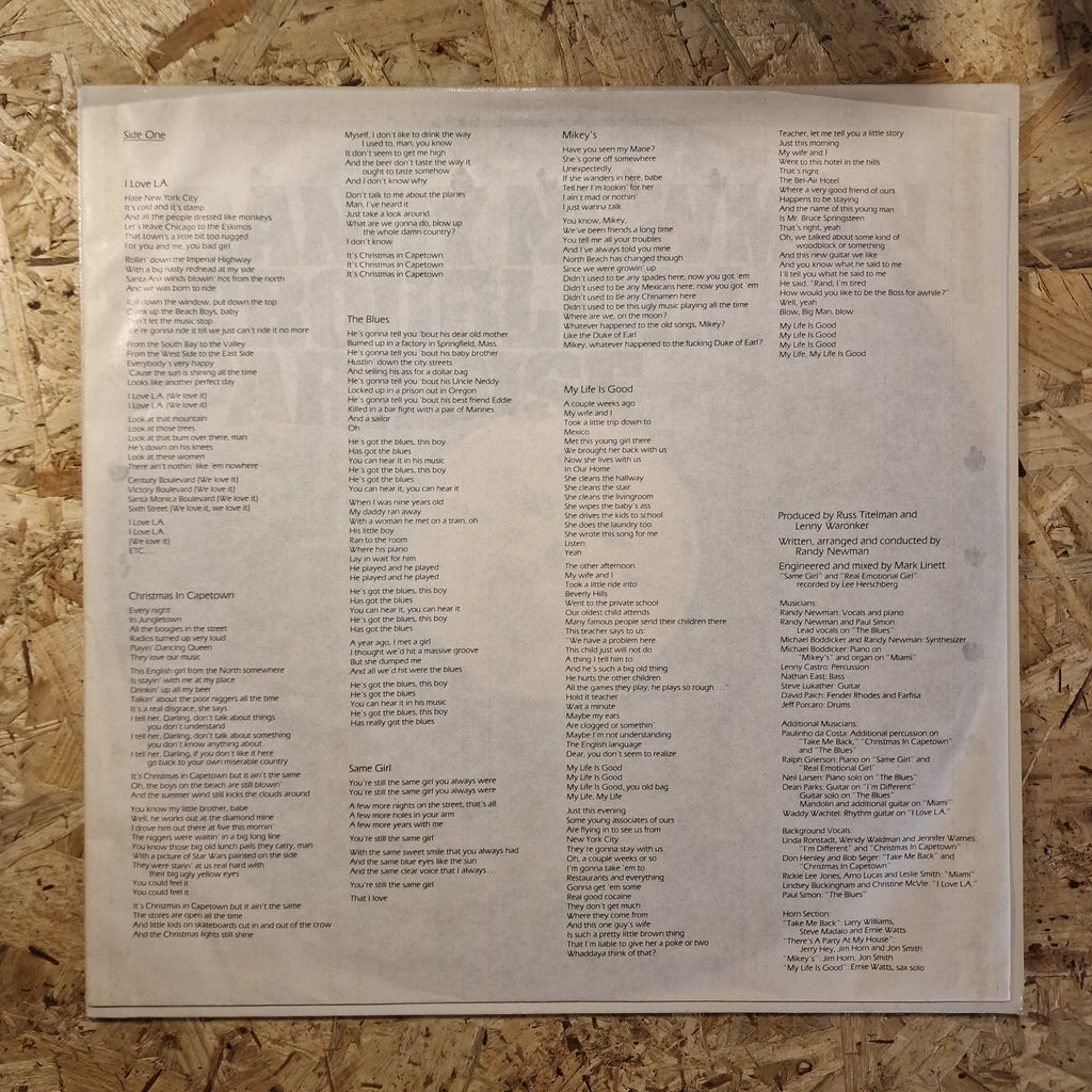 Randy Newman - Trouble in Paradise 1983 European Press