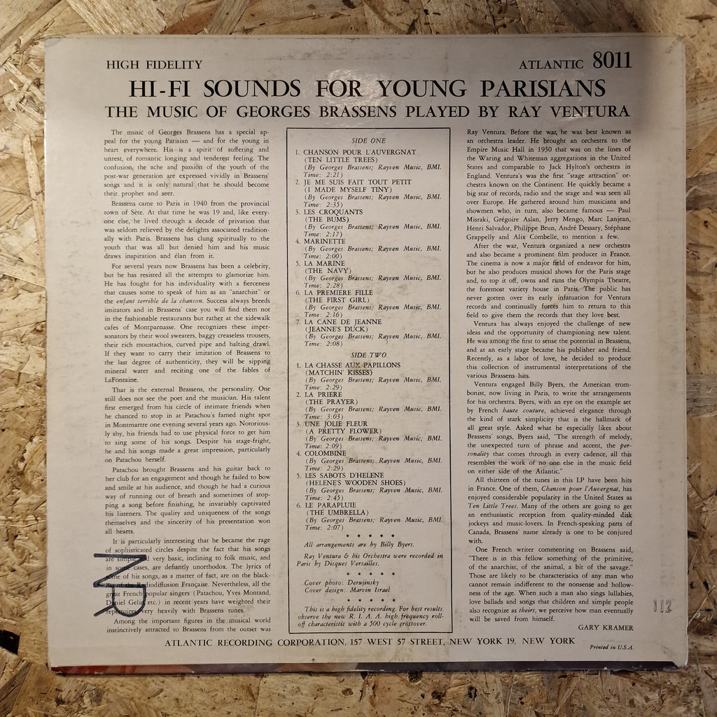 Ray Ventura And His Orchestra – Hi-Fi Sounds For Young Parisians (The Music Of Georges Brassens Played By Ray Ventura And His Orchestra)