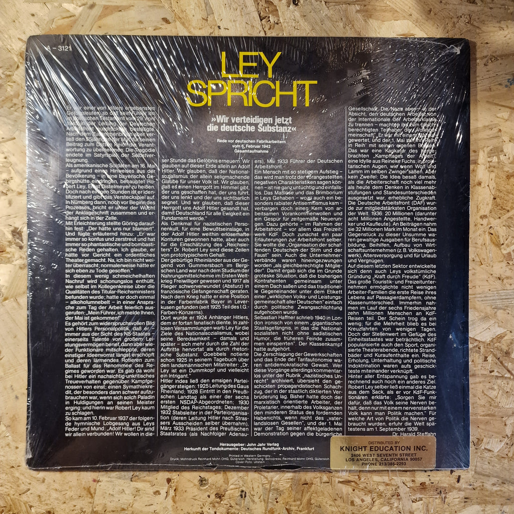 Robert Ley – Ley Spricht "Wir Verteidigen Jetzt Die Deutsche Substanz" - Rede vor deutschen Fabrikarbeitern am 6. Februar 1942