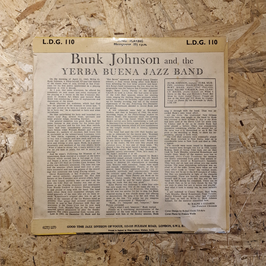 Bunk Johnson And The Yerba Buena Jazz Band – Spirituals And Jazz