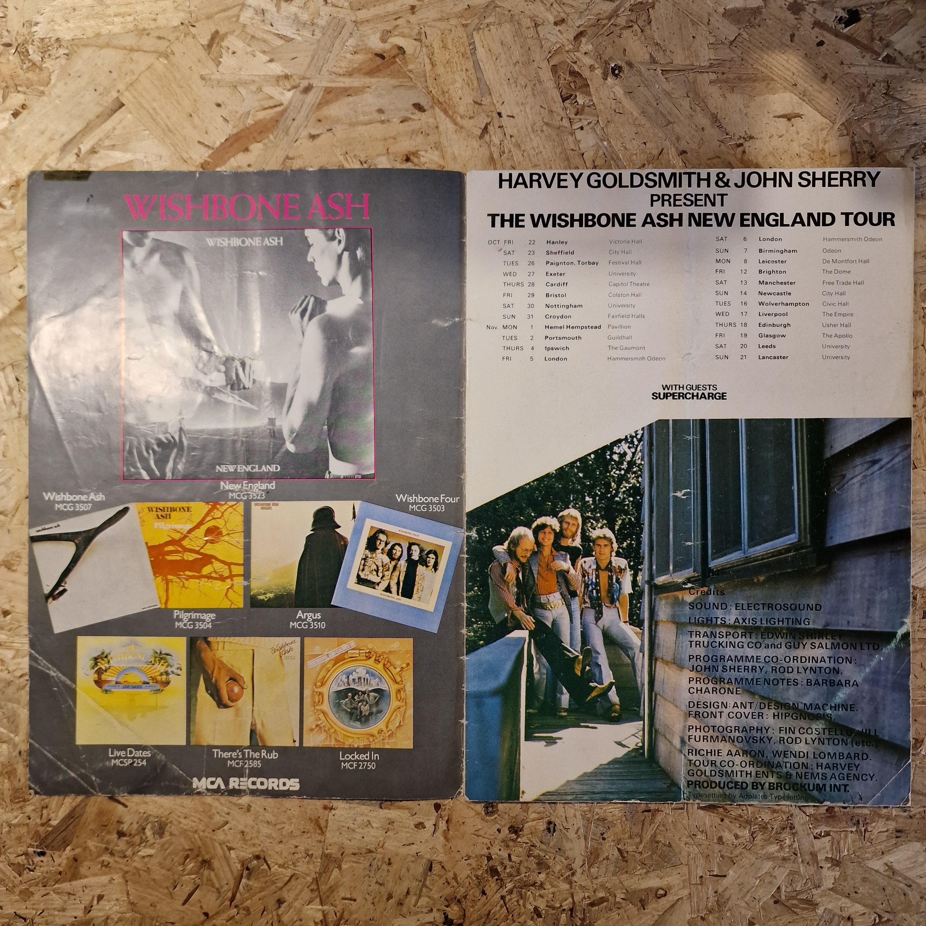 Wishbone Ash - Signed New England Tour Official Programme (1976)