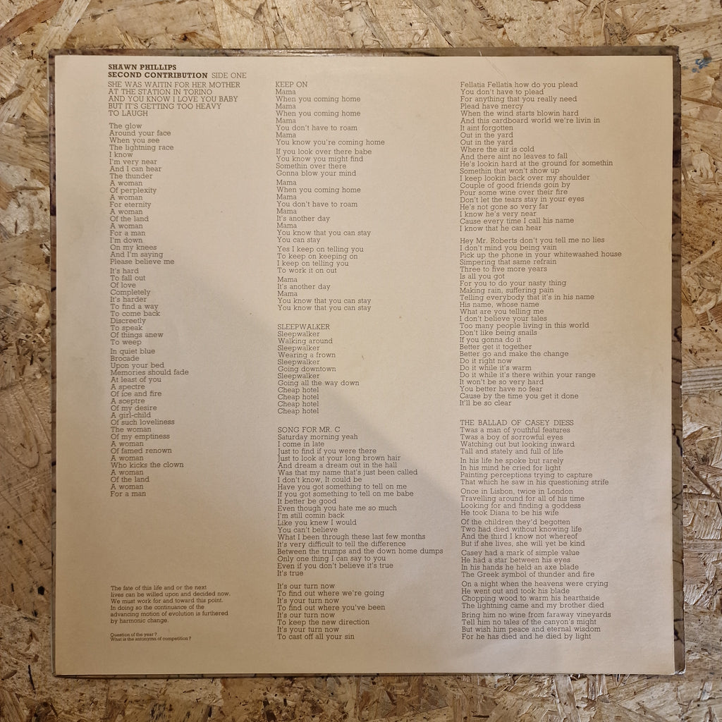 Shawn Phillips ‎– Second Contribution