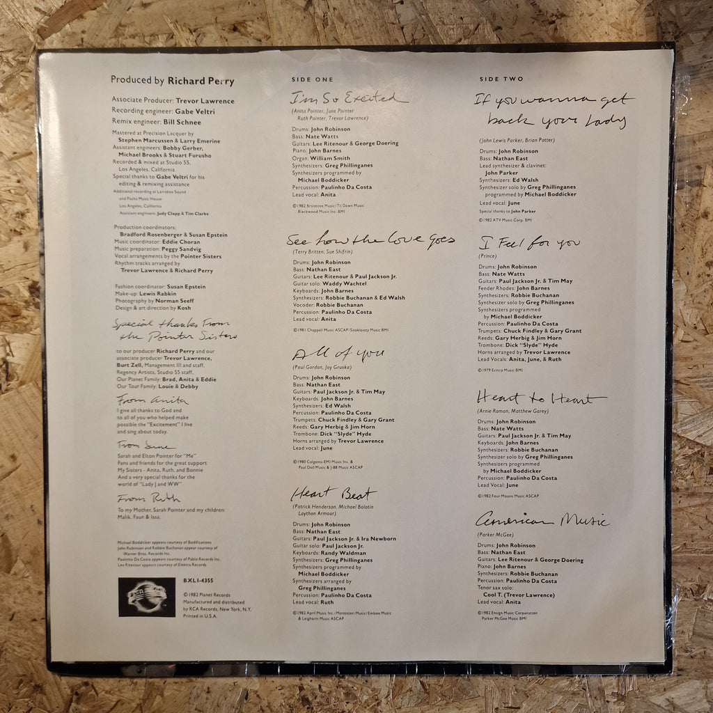 Pointer Sisters – So Excited! 1982 US Press