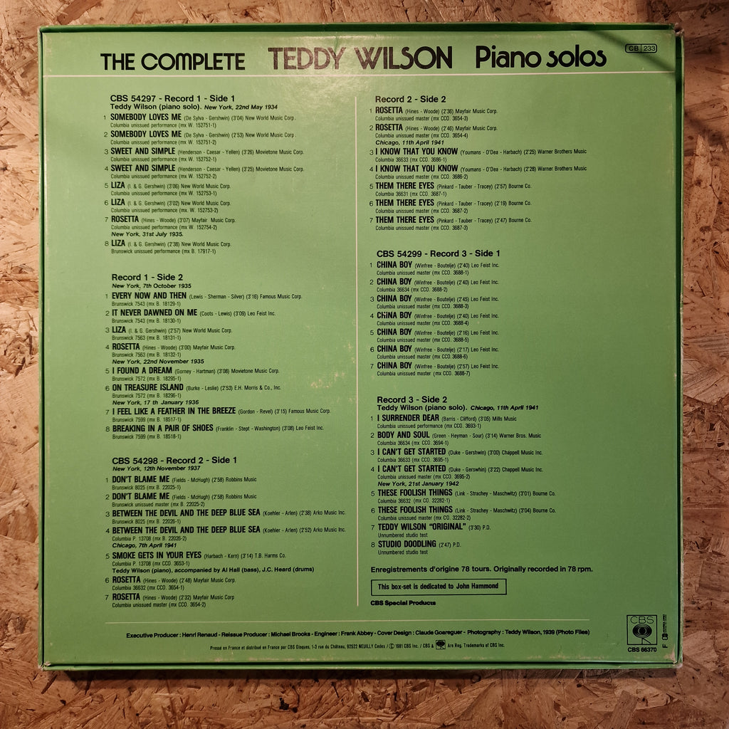 Teddy Wilson – The Complete Teddy Wilson Piano Solos