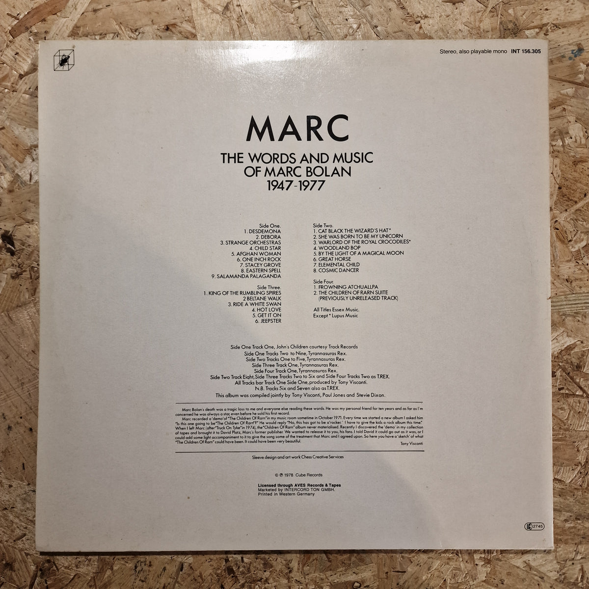 Marc Bolan – The Words And Music Of Marc Bolan 1947 - 1977