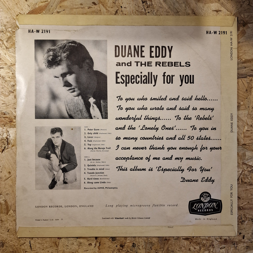 Duane Eddy His "Twangy" Guitar And The Rebels – Especially For You