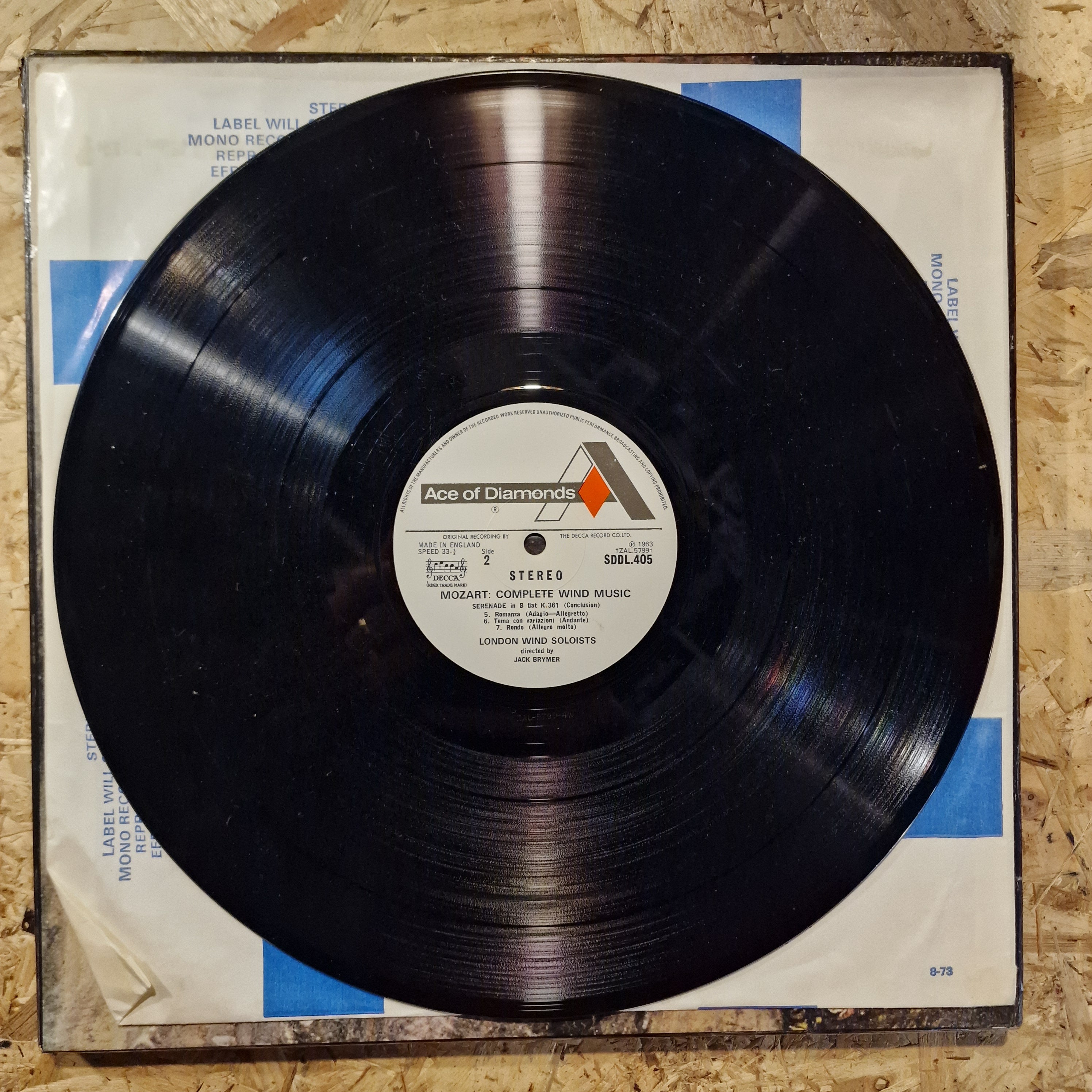 Wolfgang Amadeus Mozart, Jack Brymer, London Wind Soloists – Complete Wind Music 1973 UK Press