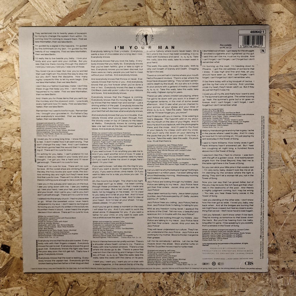 Leonard Cohen ‎– I'm Your Man 1988 UK Press