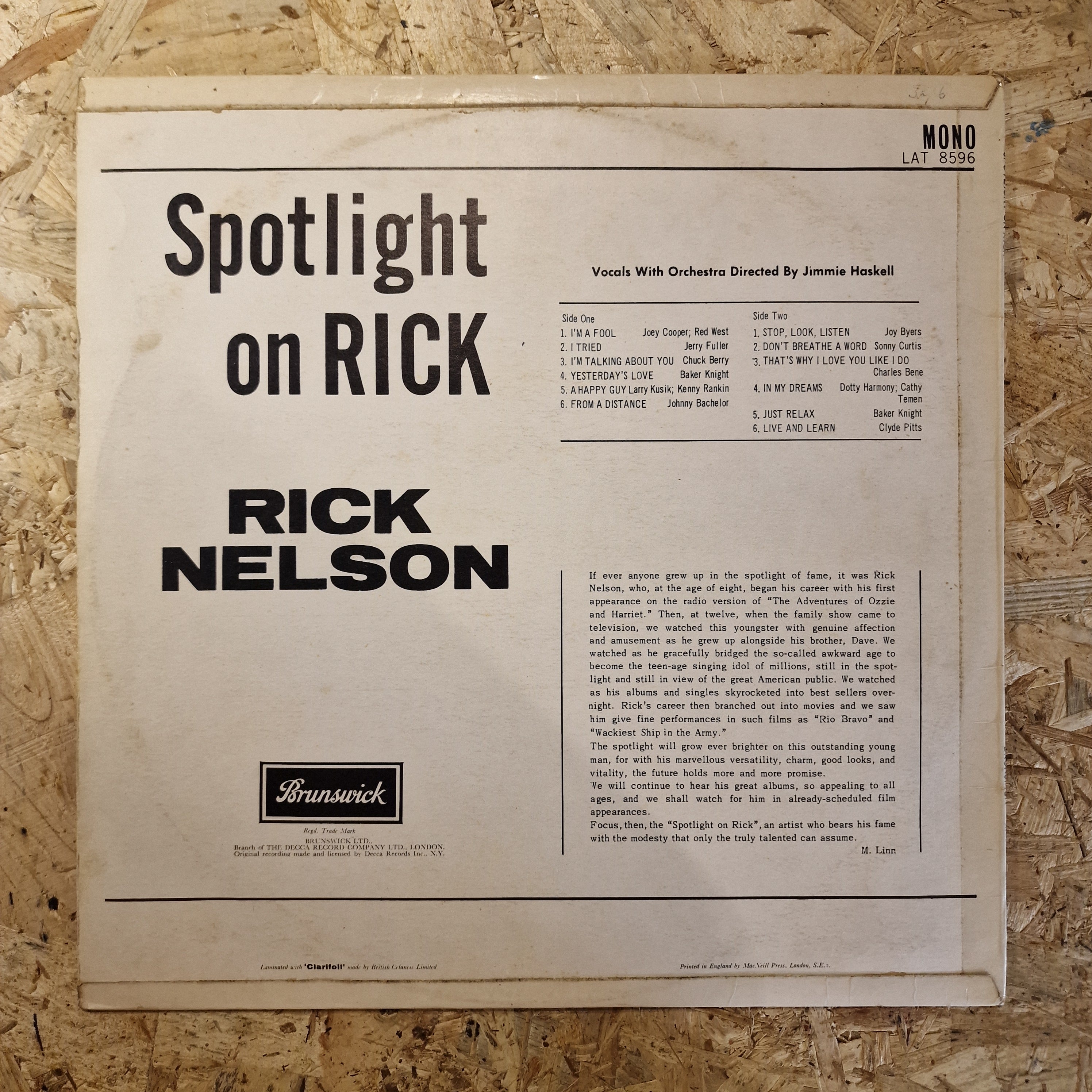 Rick Nelson – Spotlight On Rick