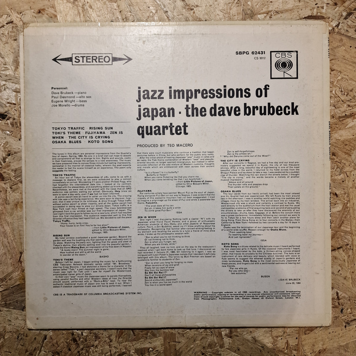 The Dave Brubeck Quartet – Jazz Impressions Of Japan