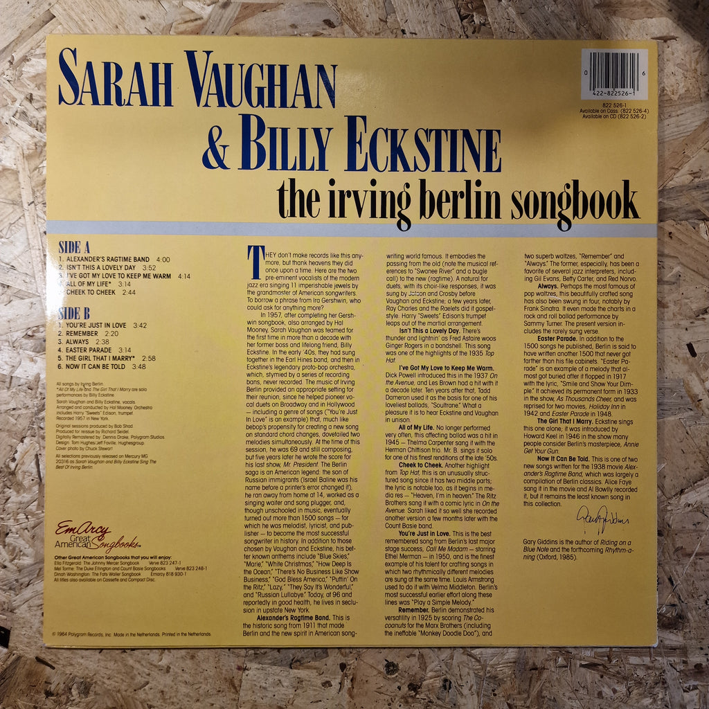Sarah Vaughan & Billy Eckstine ‎– The Irving Berlin Songbook