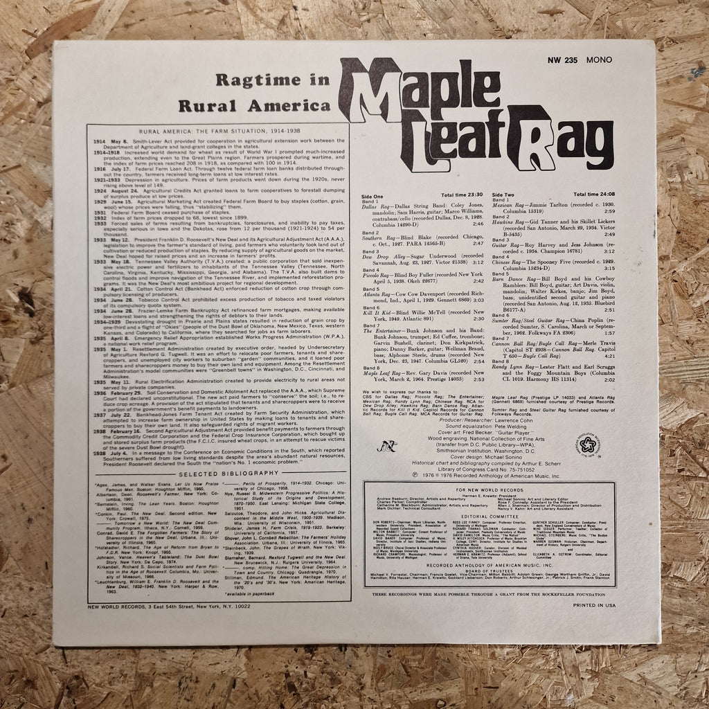 Maple Leaf Rag: Ragtime In Rural America