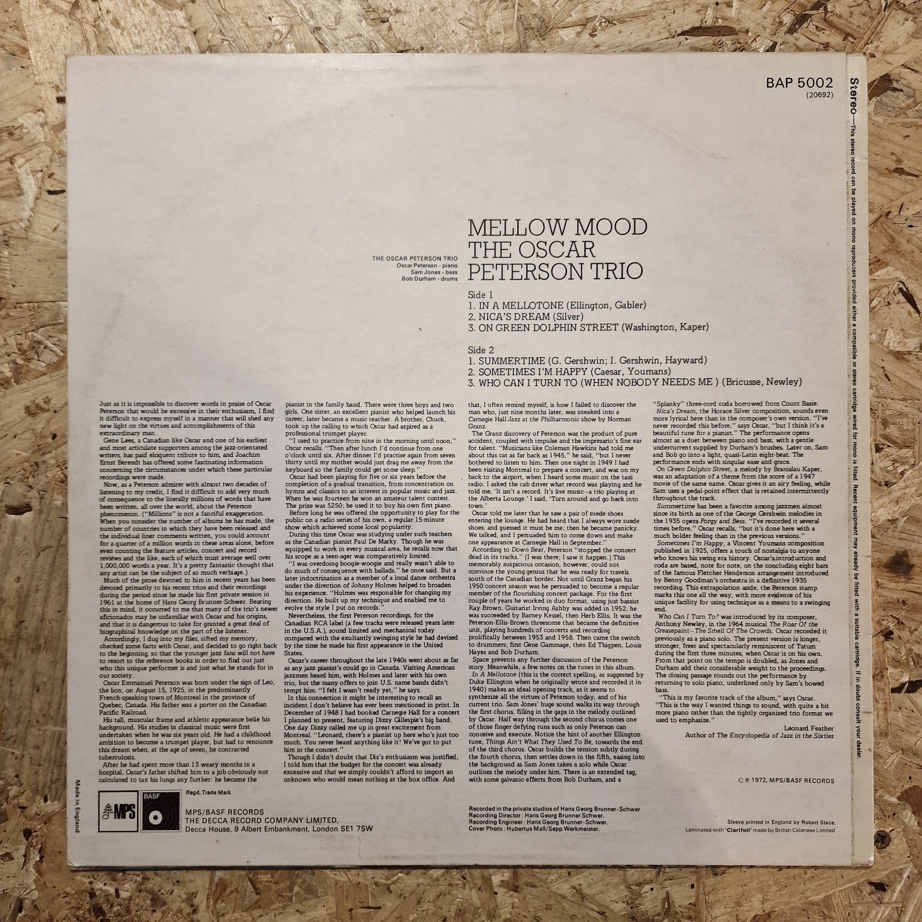 The Oscar Peterson Trio – Mellow Mood