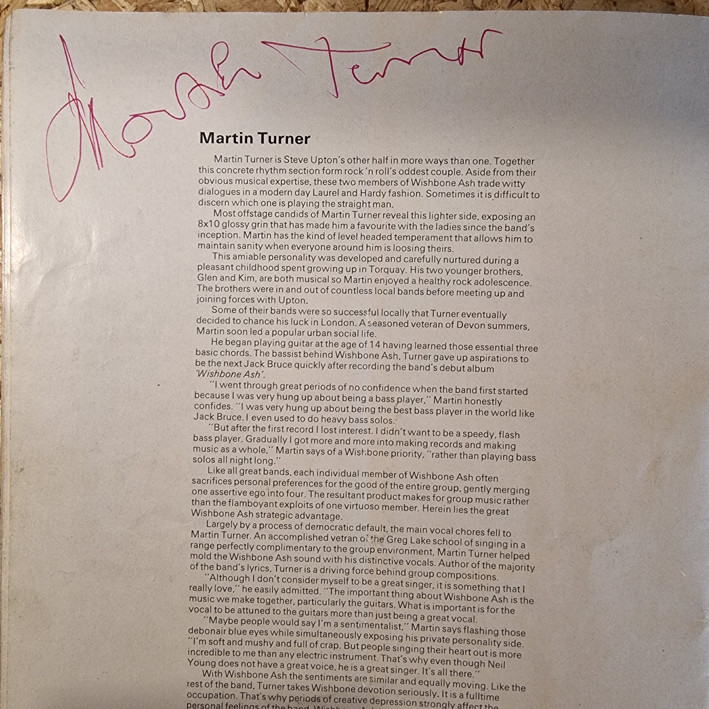 Wishbone Ash - Signed New England Tour Official Programme (1976)